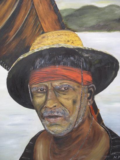 Le pecheur du soleil  150€ av cadre(46X38)