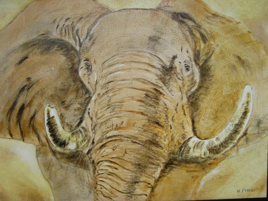 L'elephant jaune 300€ av cadre (60X80)