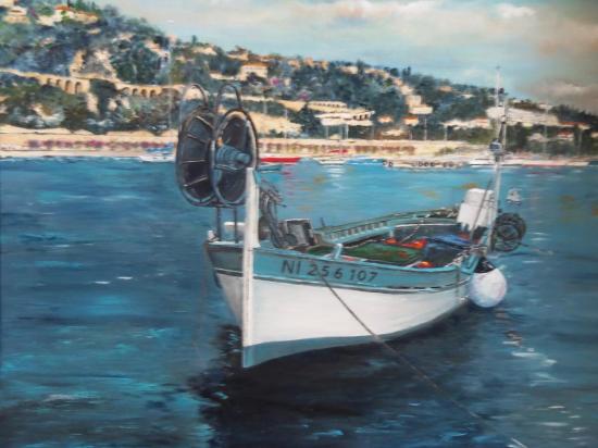 pointu dans la rade de villefranche(60x80) avec cadre 500€ sc 450€
