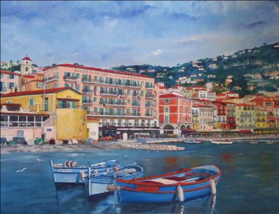 VILLEFRANCHE ET LES POINTUS 2016 50X80 Prix avec cadre 850€ sans cadre 800€